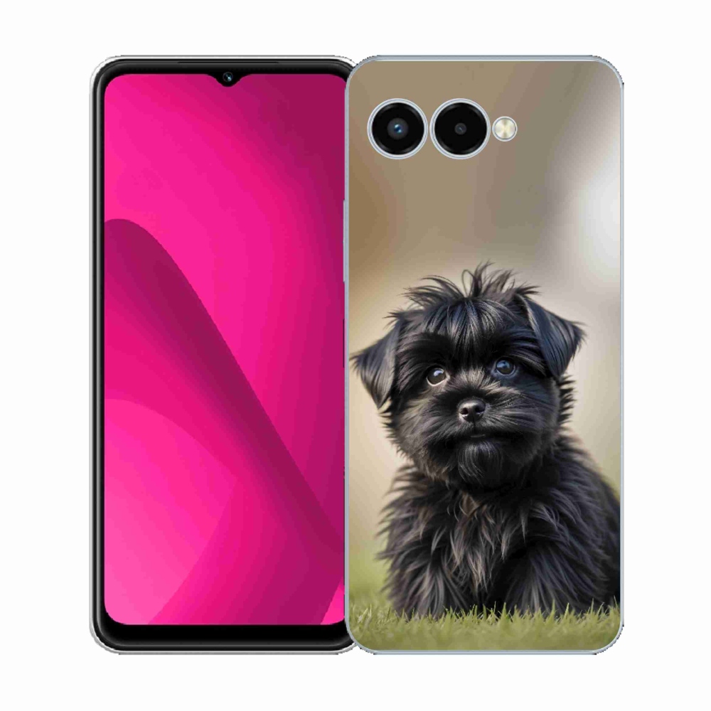 Gelový kryt mmCase na T phone 3 - roztomilý černý pejsek