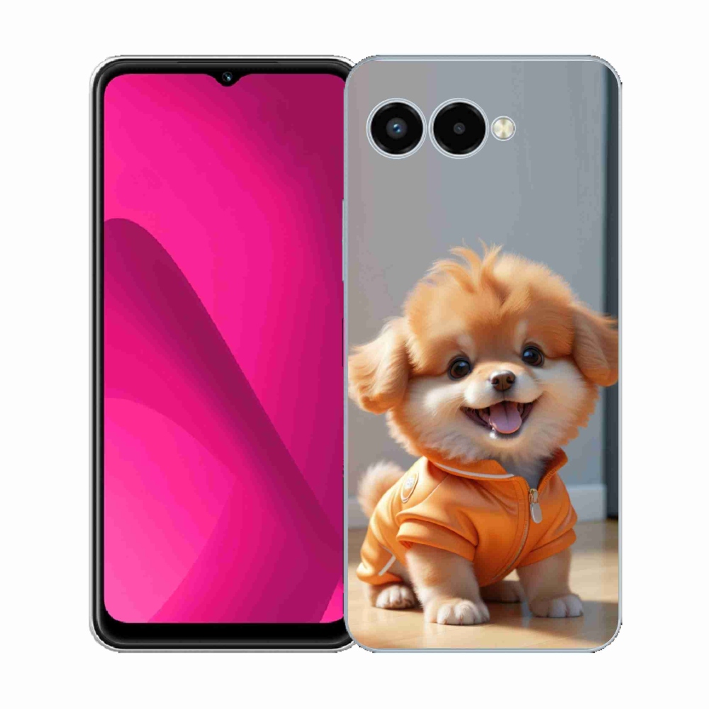 Gelový kryt mmCase na T phone 3 - roztomilý pomeranian v mikině