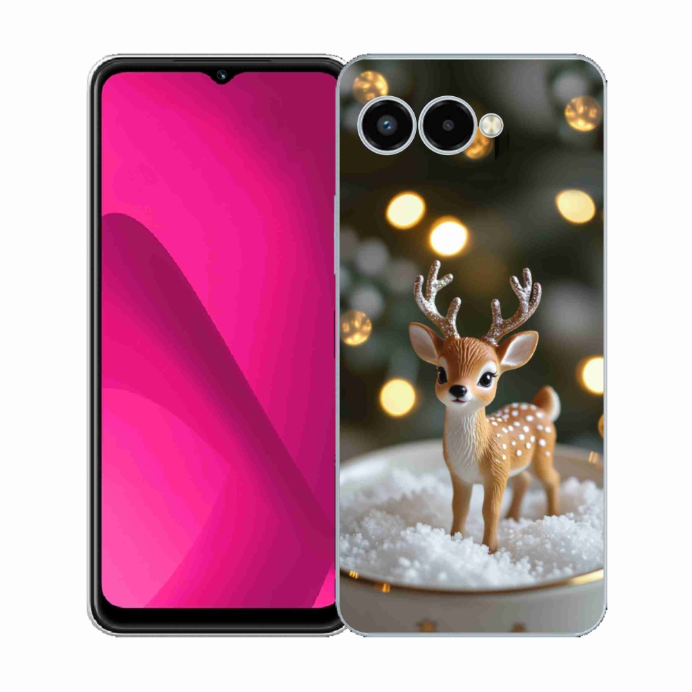 Gelový kryt mmCase na T phone 3 - roztomilý vánoční jelen