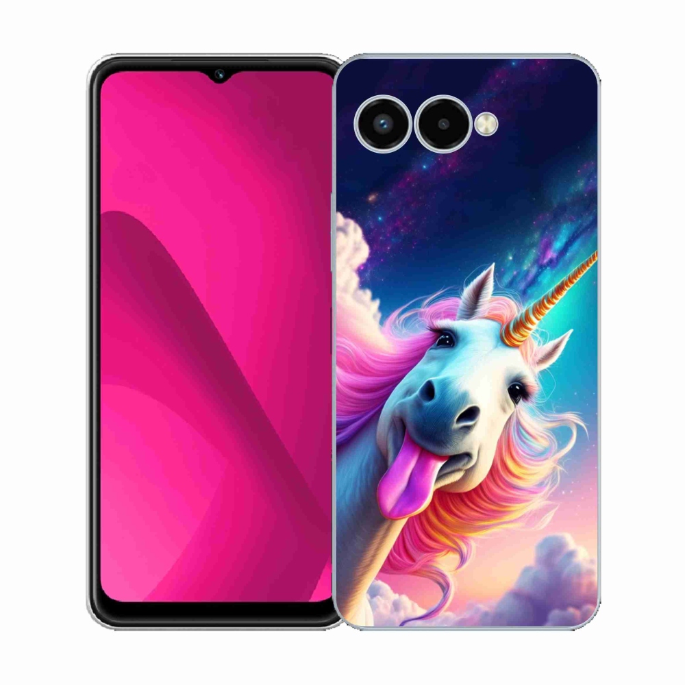 Gelový kryt mmCase na T phone 3 - šílený jednorožec