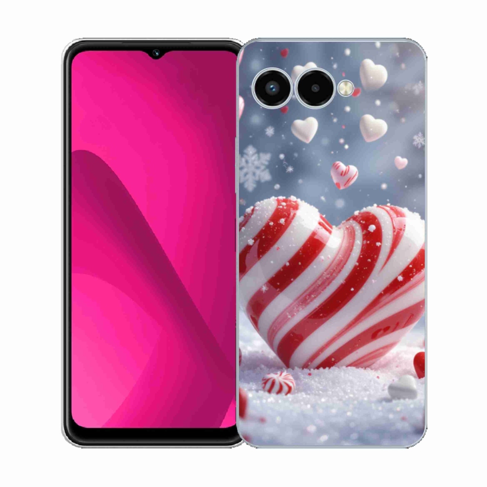 Gelový kryt mmCase na T phone 3 - sladké srdce