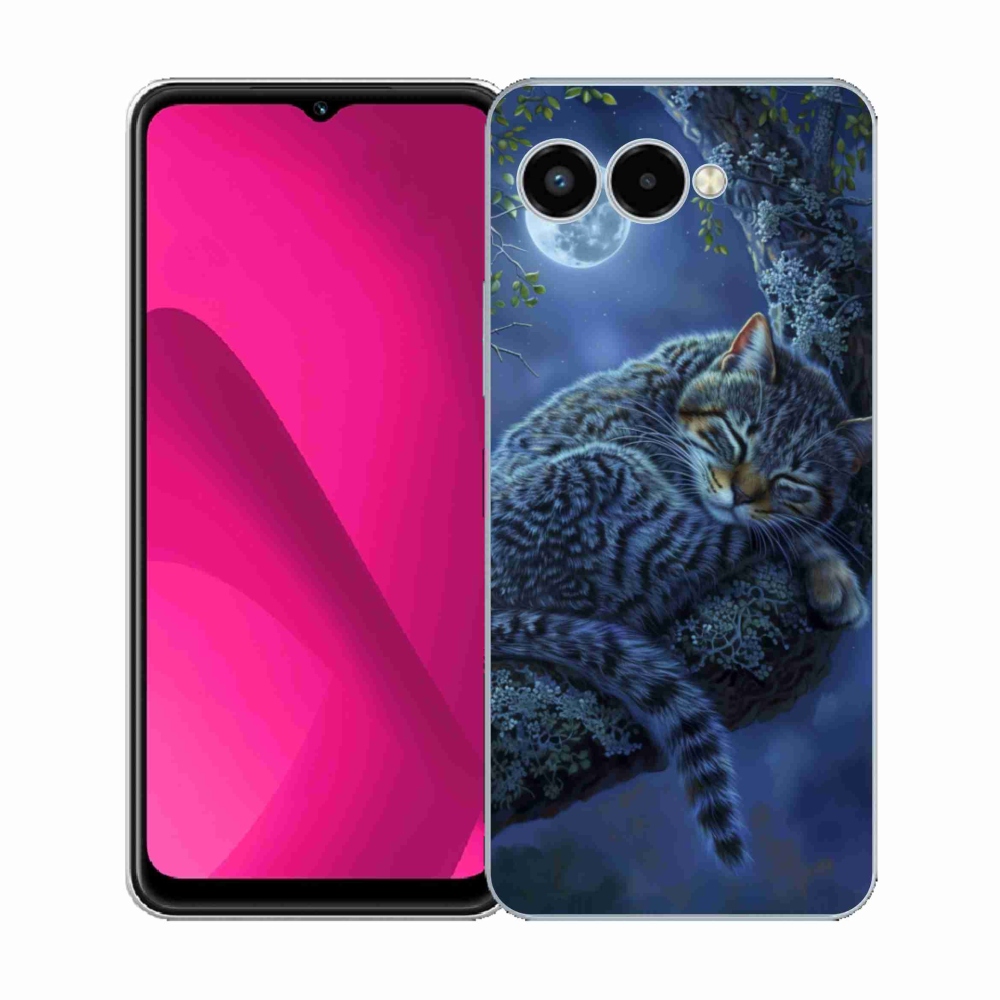 Gelový kryt mmCase na T phone 3 - spící kočka