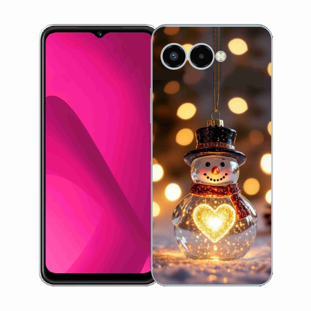 Gelový kryt mmCase na T phone 3 - svítící vánoční sněhulák