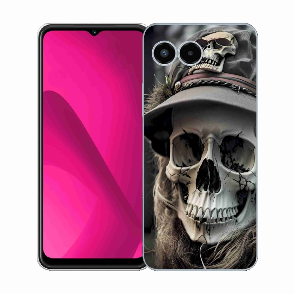 Gelový kryt mmCase na T phone 3 - temná lebka