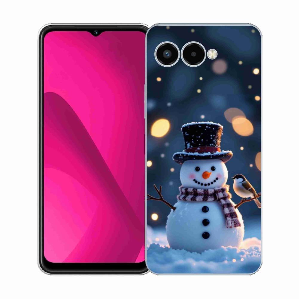 Gelový kryt mmCase na T phone 3 - vánoční sněhulák
