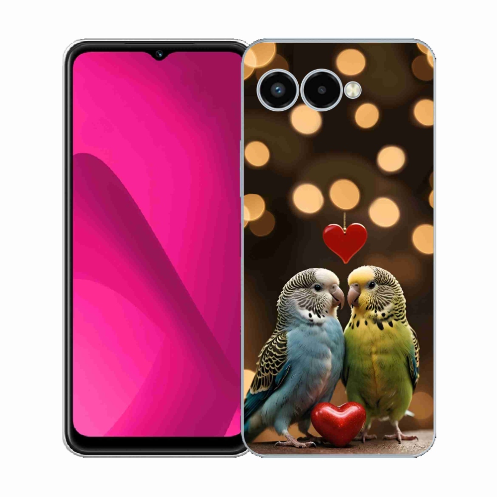 Gelový kryt mmCase na T phone 3 - zamilovaní papoušci