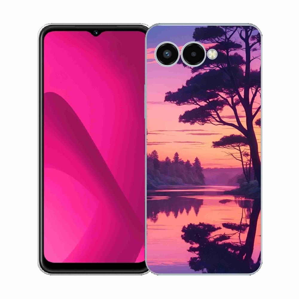 Gelový kryt mmCase na T phone 3 - západ slunce nad jezerem