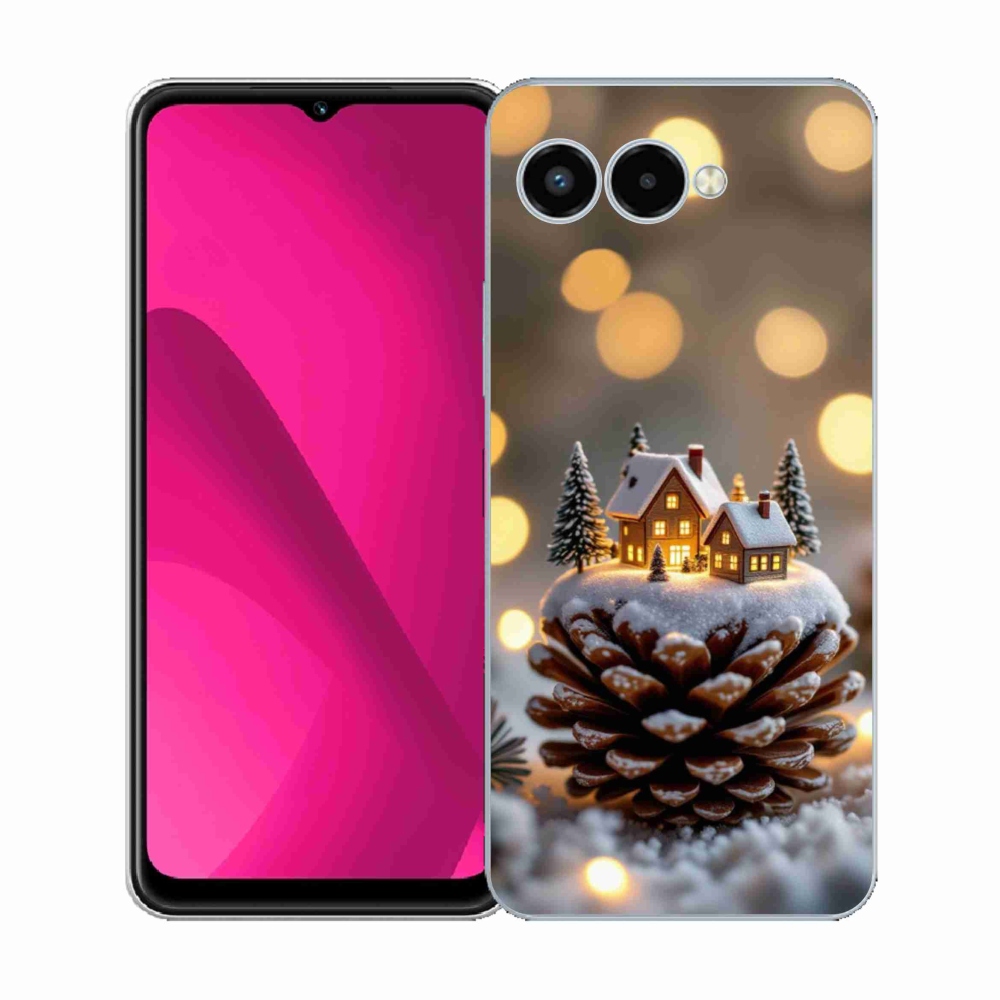 Gelový kryt mmCase na T phone 3 - zimní vesnička