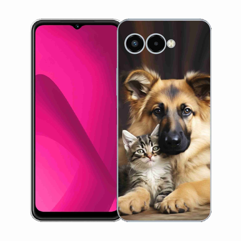 Gelový kryt mmCase na T phone 3 - zvířecí přátelství