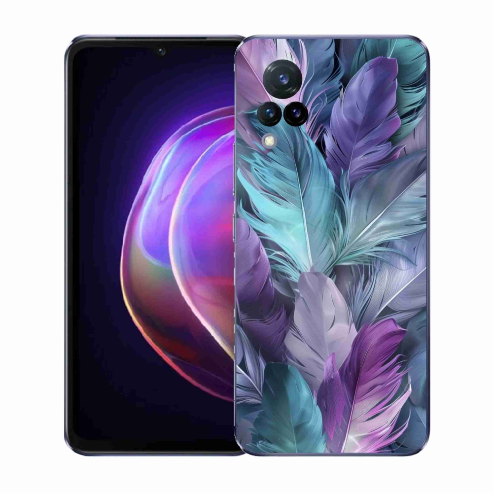 Gelový kryt mmCase na Vivo V21 4G/5G - barevné peří 2