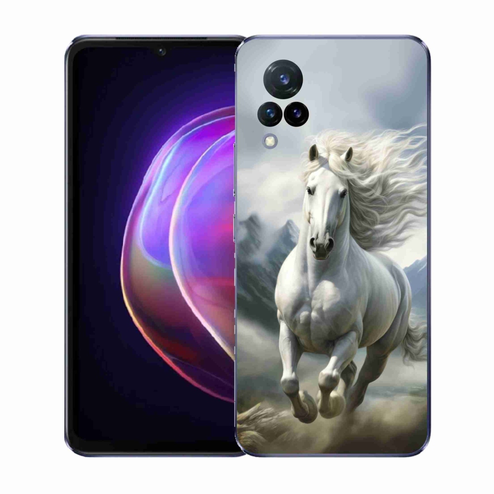 Gelový kryt mmCase na Vivo V21 4G/5G - běžící bílý kůň 3