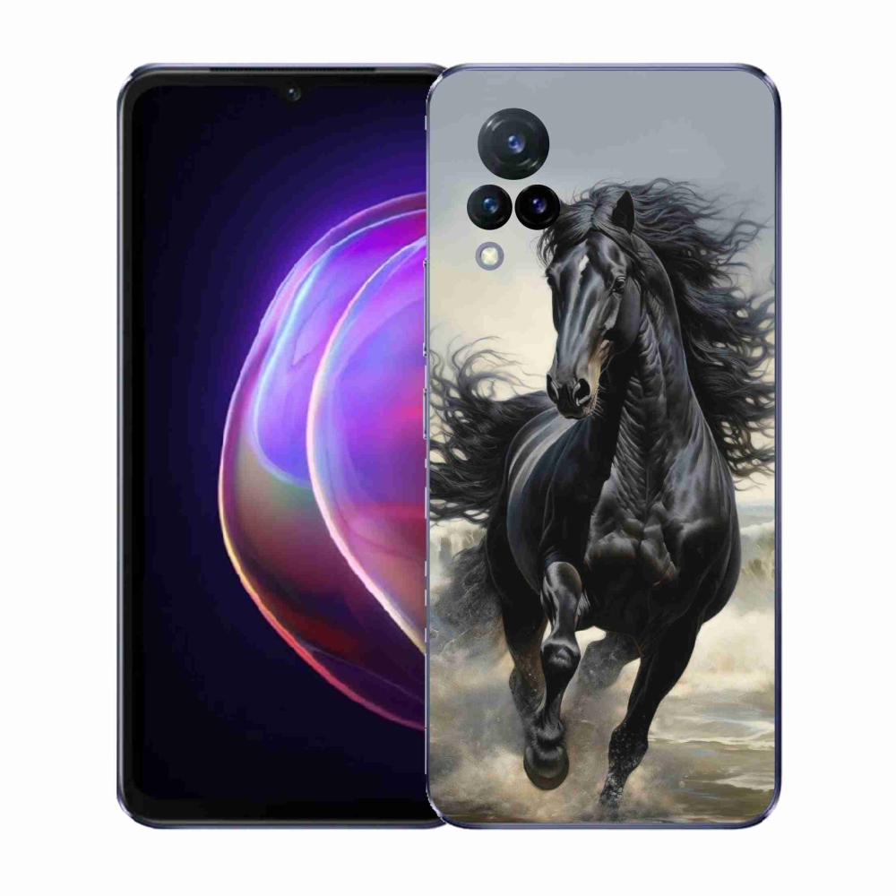 Gelový kryt mmCase na Vivo V21 4G/5G - běžící černý kůň