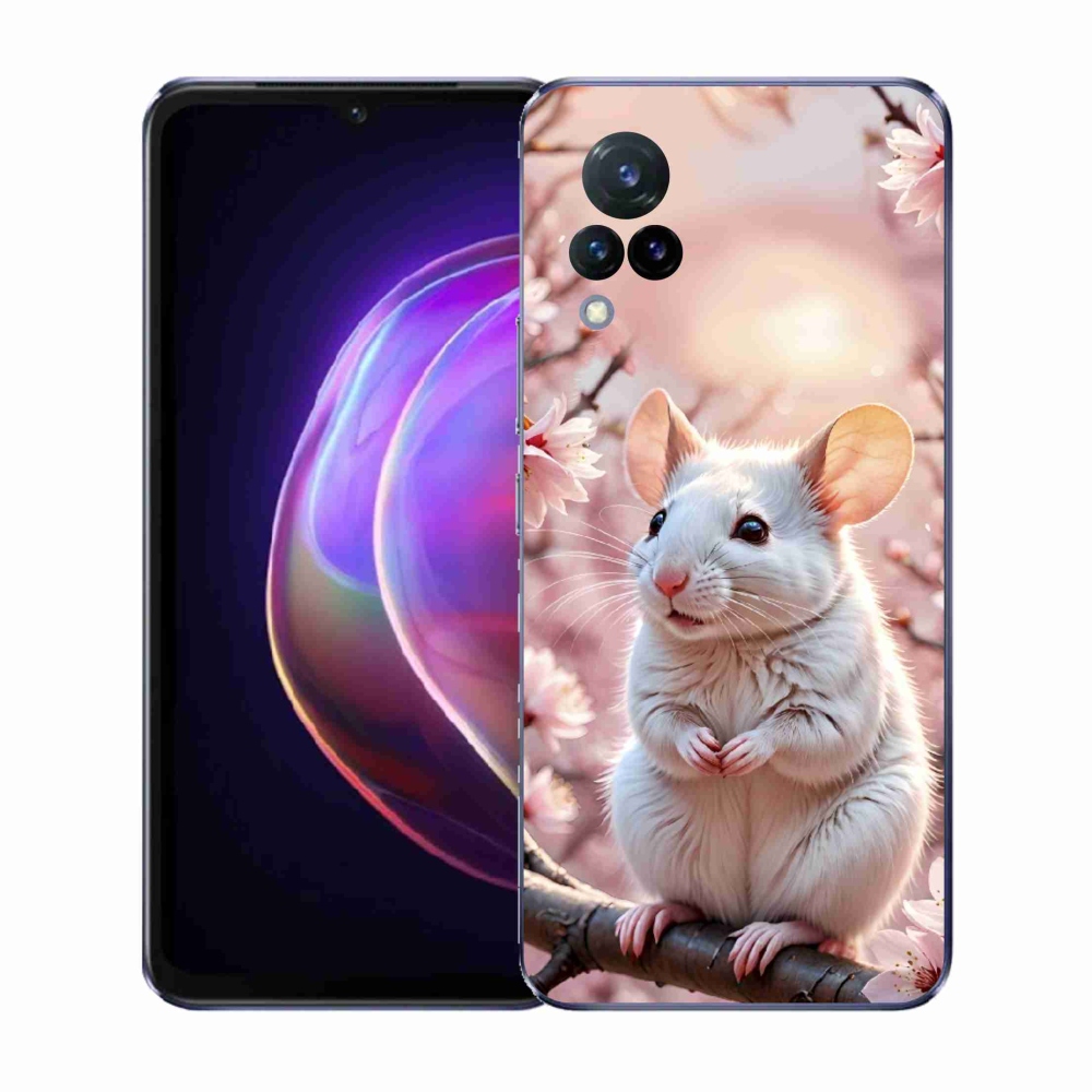 Gelový kryt mmCase na Vivo V21 4G/5G - bílá myš na větvi