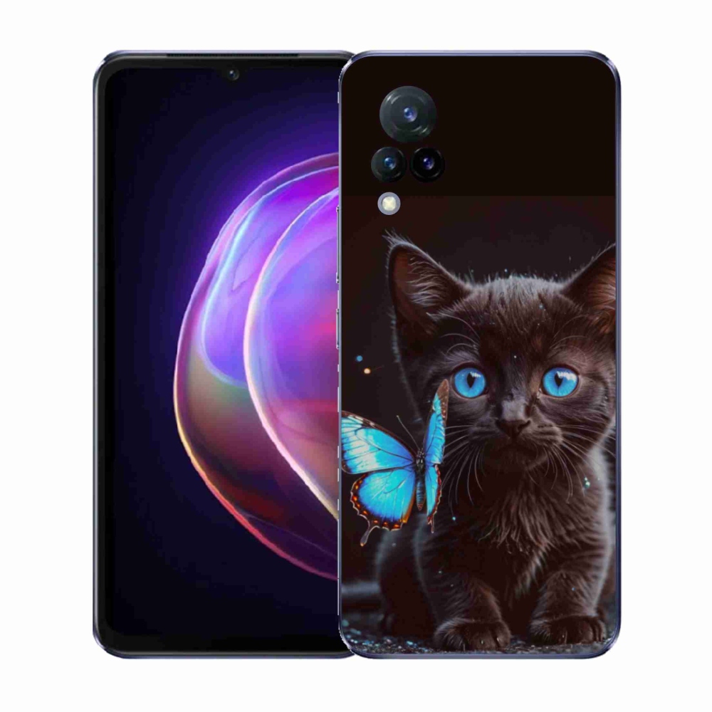 Gelový kryt mmCase na Vivo V21 4G/5G - černé kotě 3