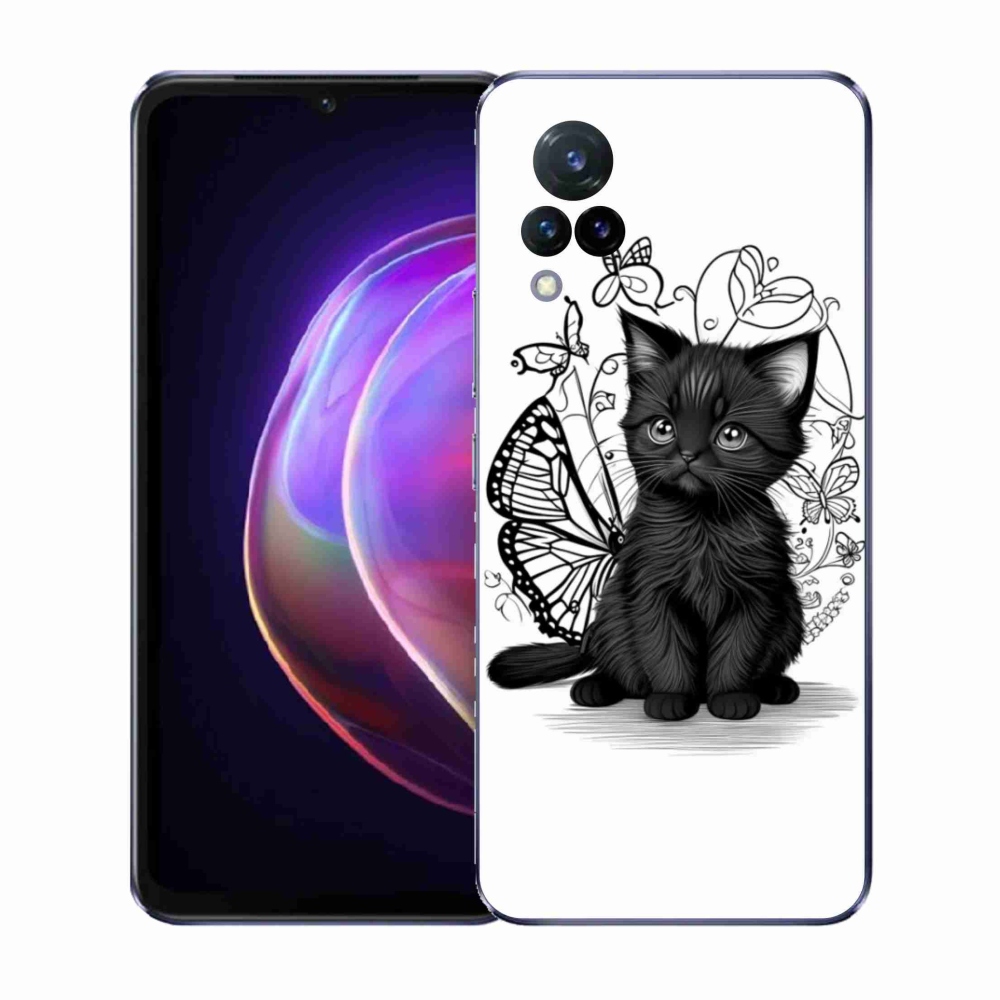 Gelový kryt mmCase na Vivo V21 4G/5G - černé kotě