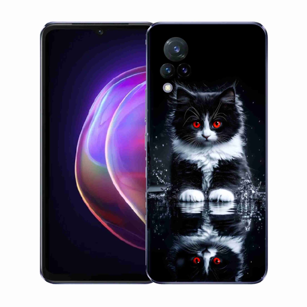 Gelový kryt mmCase na Vivo V21 4G/5G - černobílé kotě
