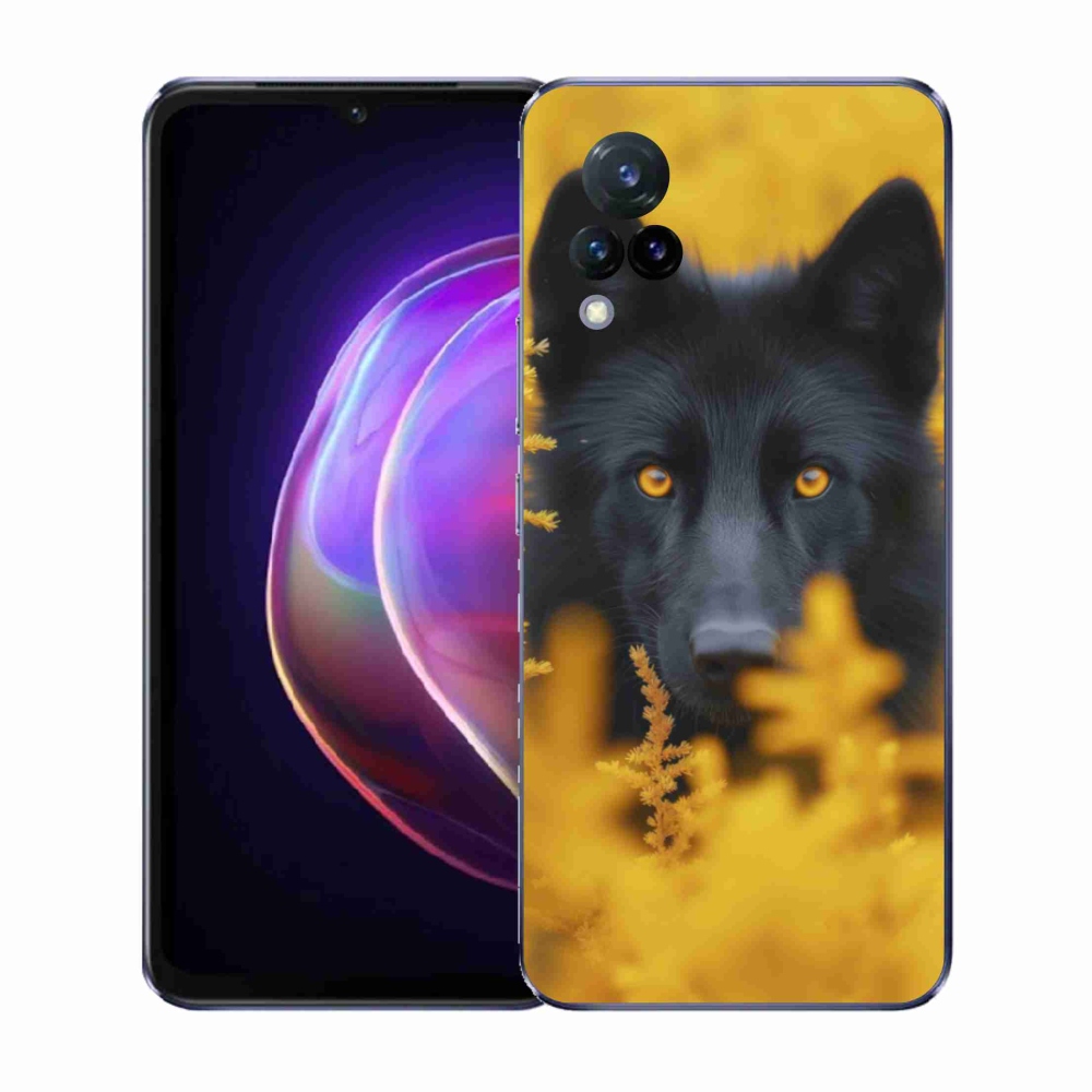 Gelový kryt mmCase na Vivo V21 4G/5G - černý vlk 2