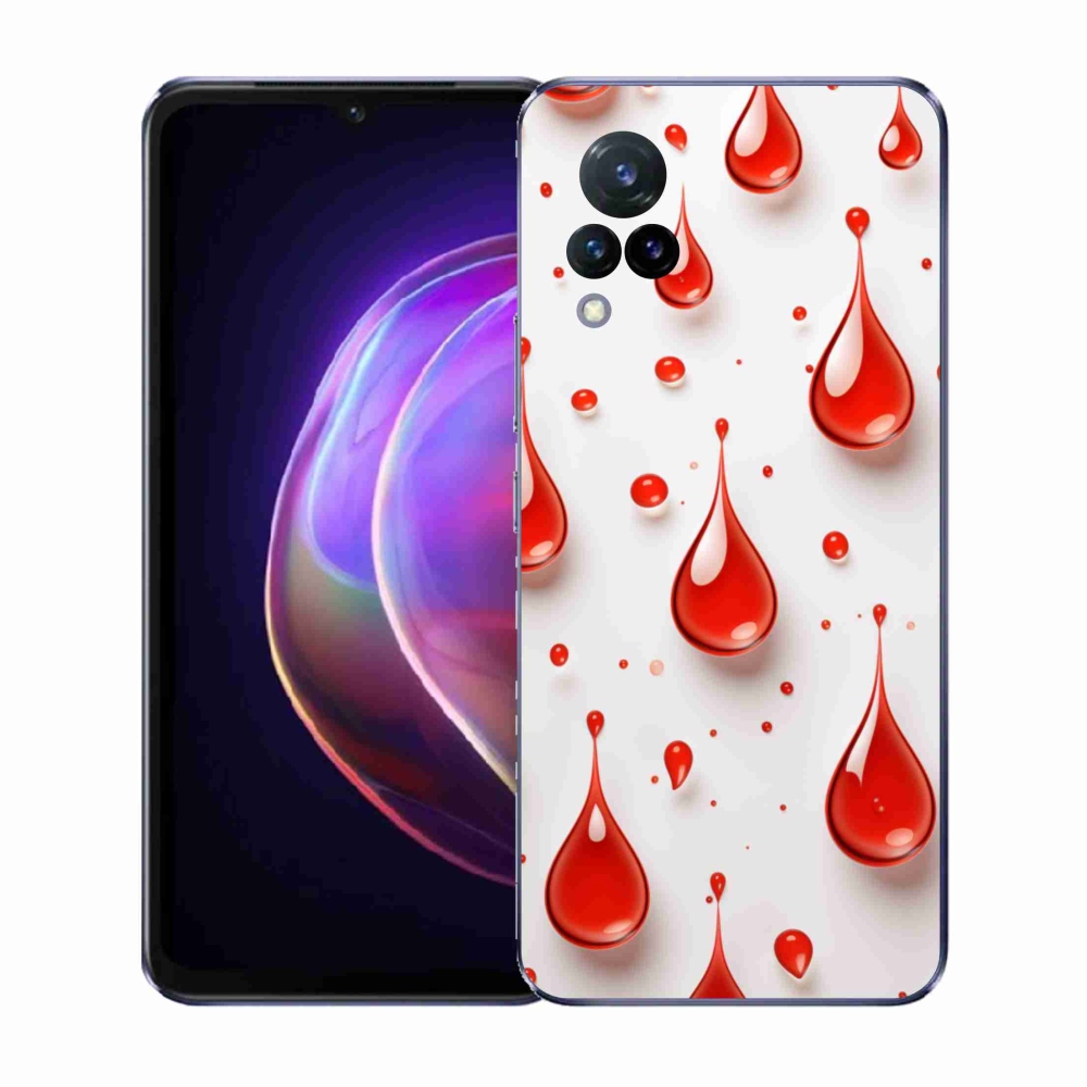 Gelový kryt mmCase na Vivo V21 4G/5G - červené kapky