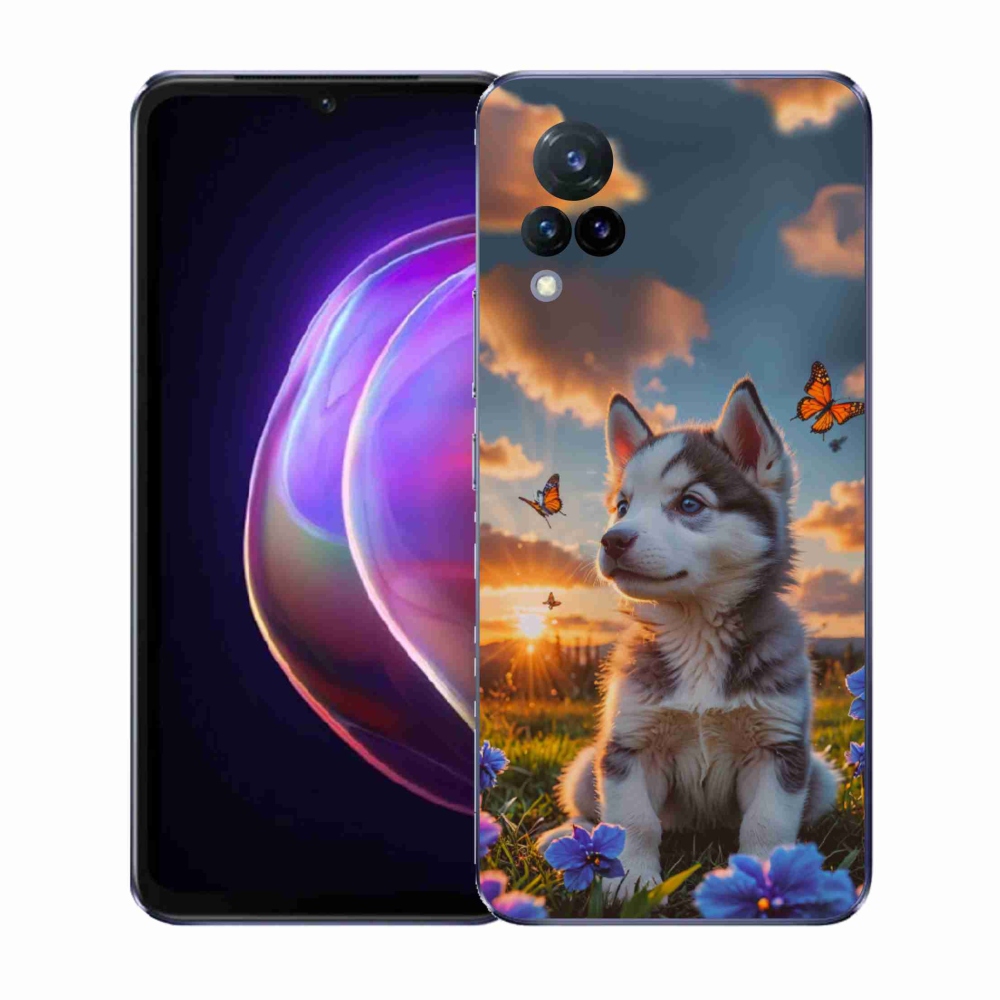 Gelový kryt mmCase na Vivo V21 4G/5G - husky při západu slunce