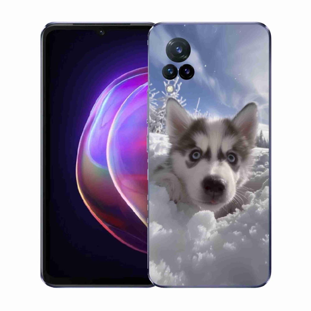 Gelový kryt mmCase na Vivo V21 4G/5G - husky ve sněhu