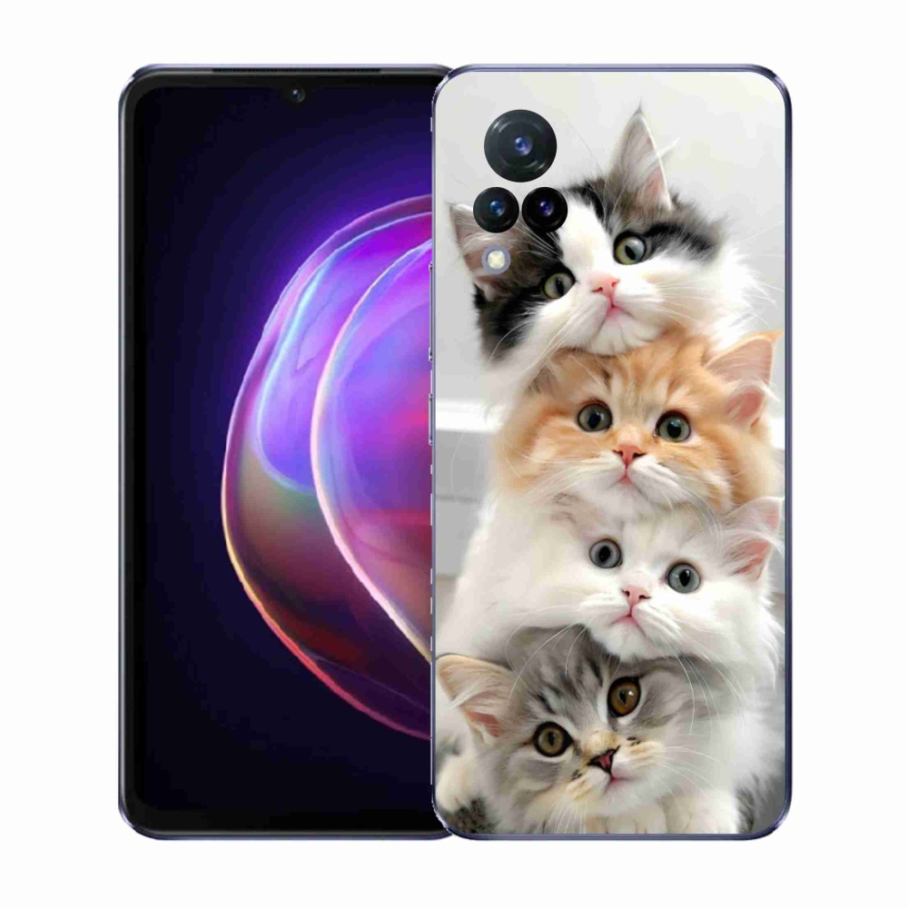 Gelový kryt mmCase na Vivo V21 4G/5G - kočičí parta