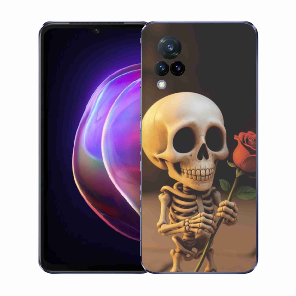 Gelový kryt mmCase na Vivo V21 4G/5G - kostlivec s růží