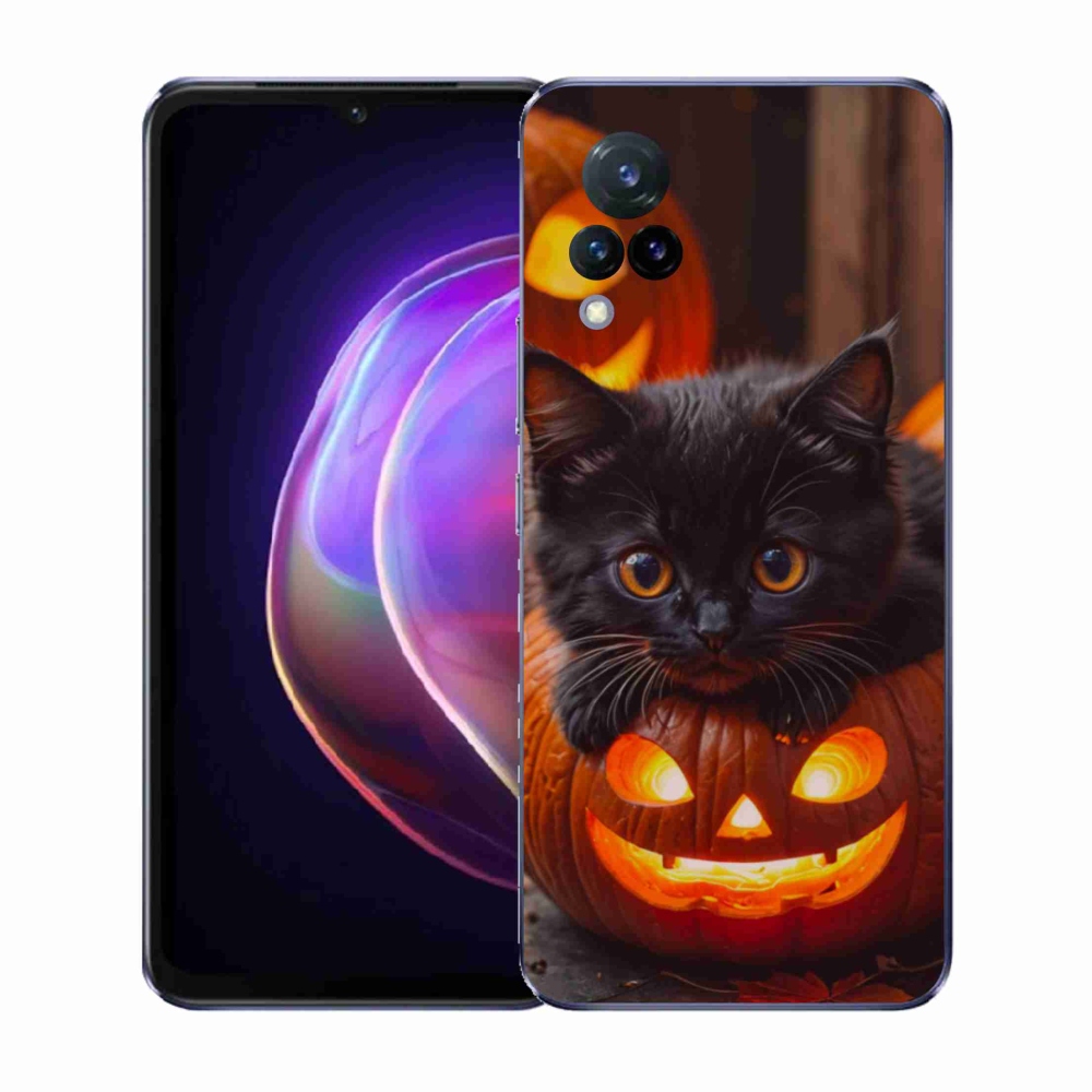 Gelový kryt mmCase na Vivo V21 4G/5G - kotě a dýně