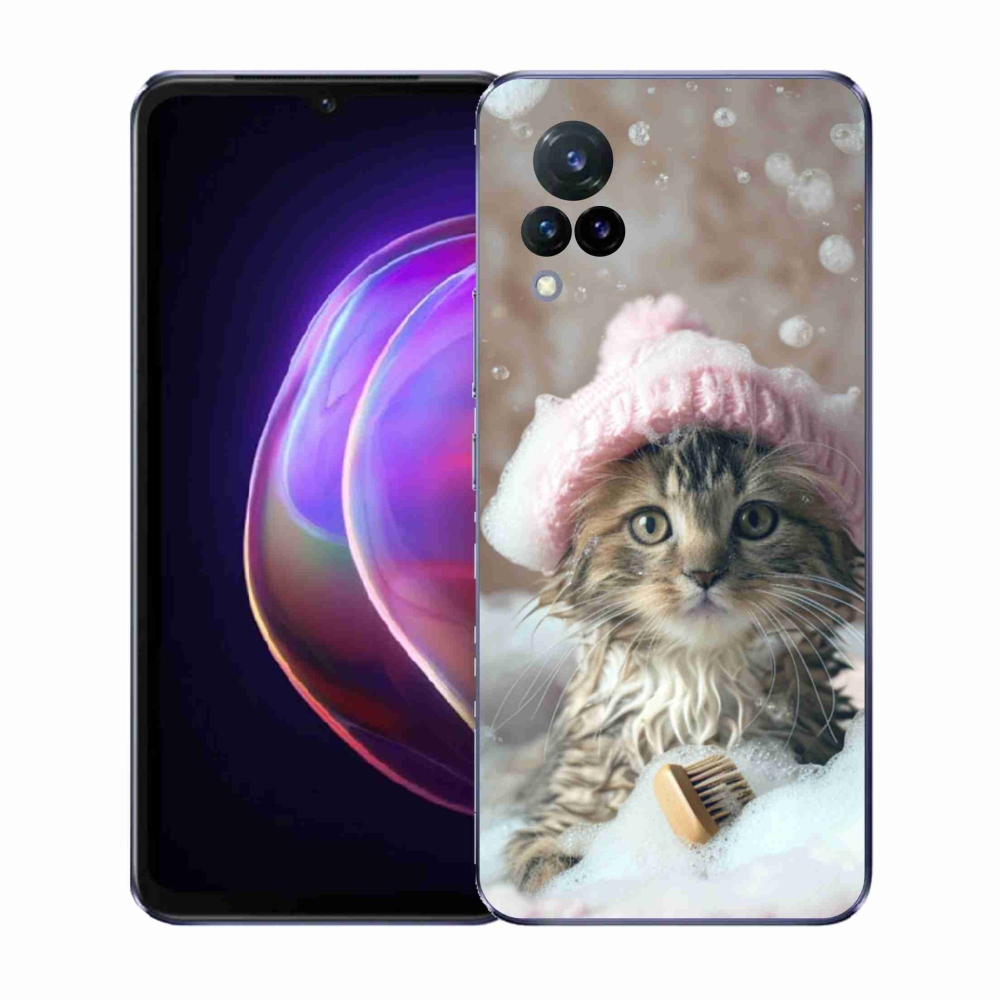 Gelový kryt mmCase na Vivo V21 4G/5G - kotě a koupel