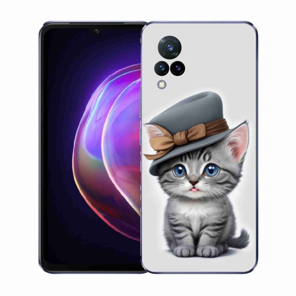 Gelový kryt mmCase na Vivo V21 4G/5G - kotě s kloboukem
