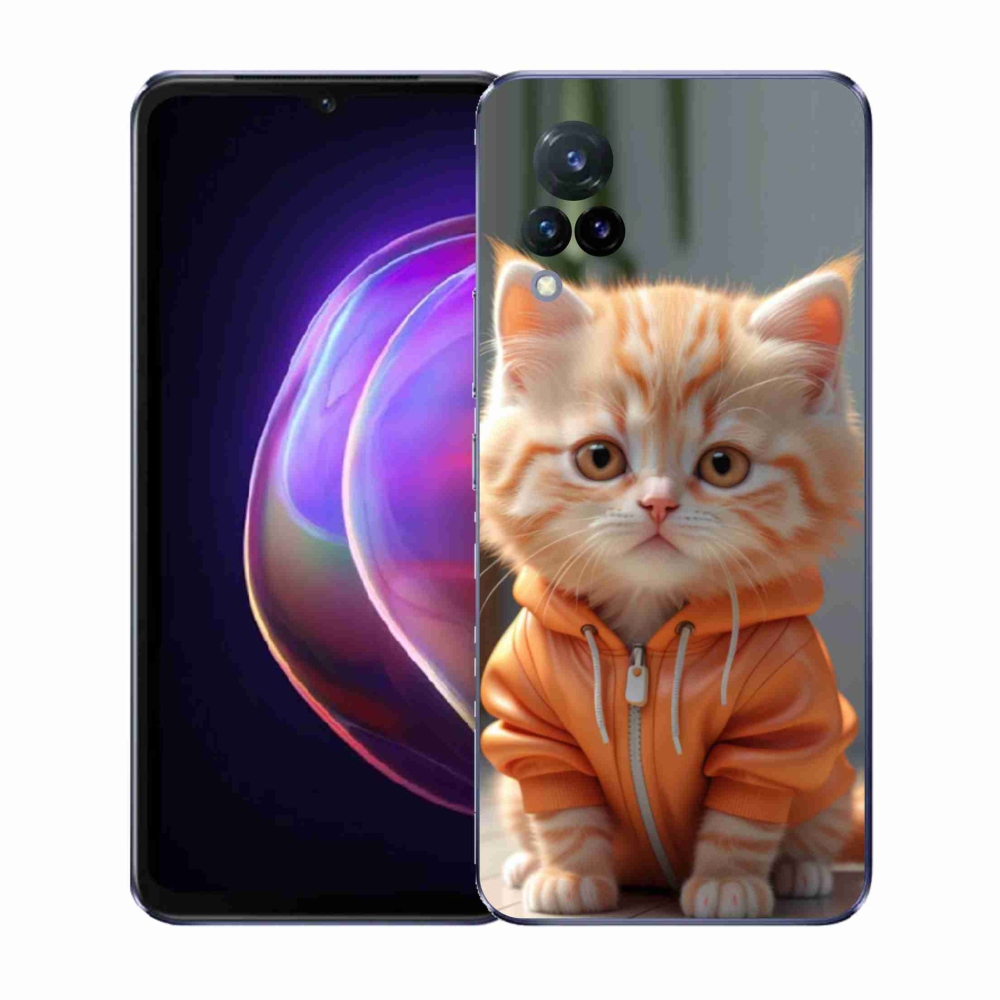 Gelový kryt mmCase na Vivo V21 4G/5G - kotě v mikině