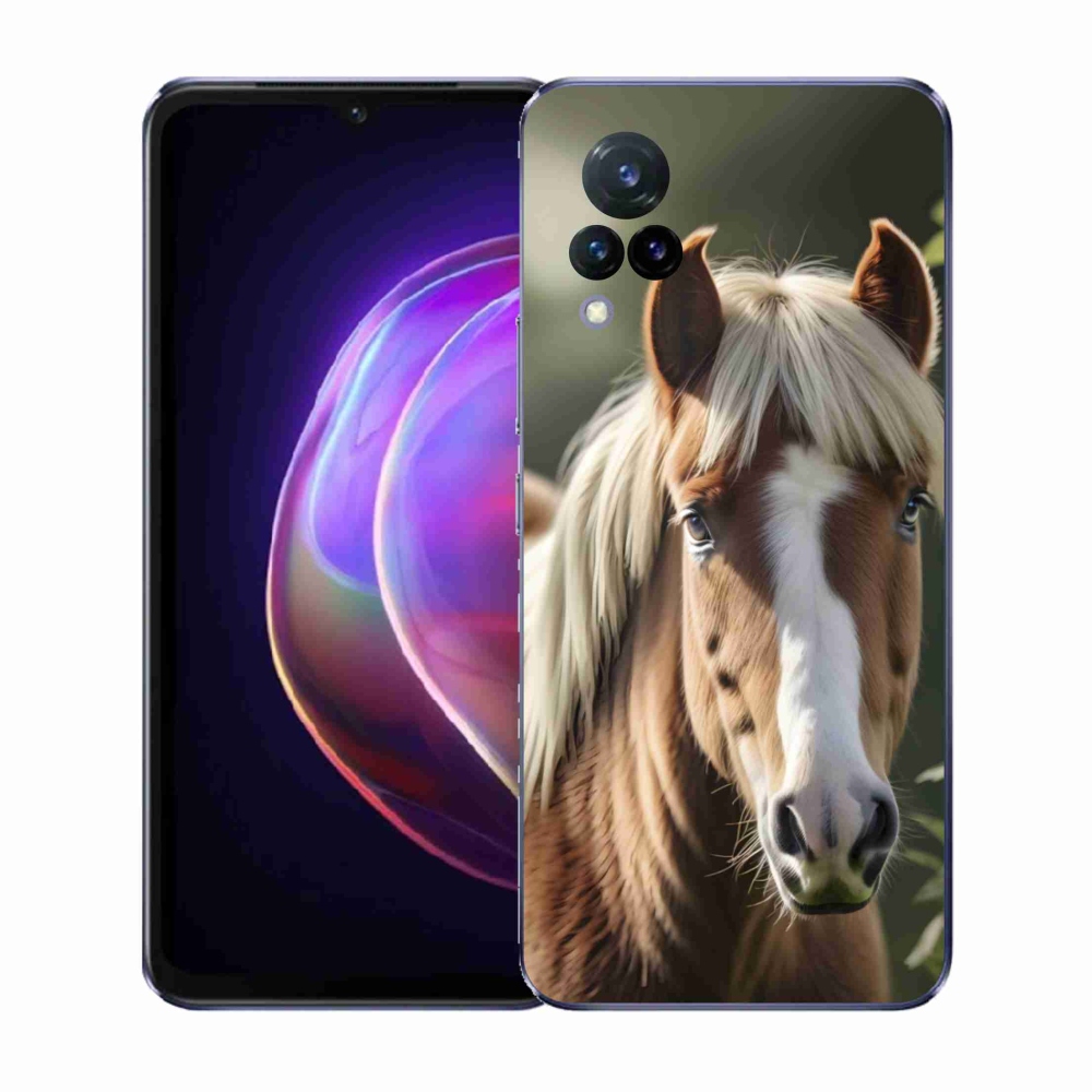 Gelový kryt mmCase na Vivo V21 4G/5G - kůň se světlou hřívou