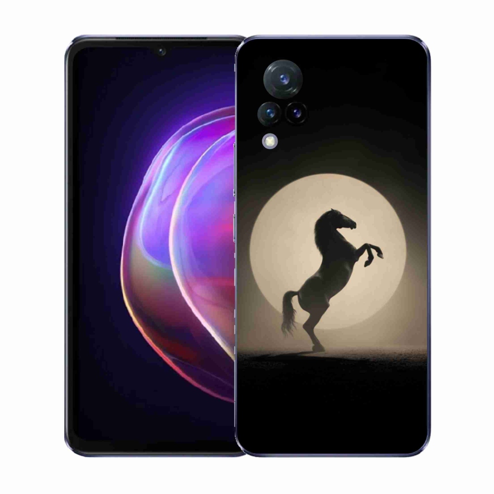 Gelový kryt mmCase na Vivo V21 4G/5G - kůň v siluetě