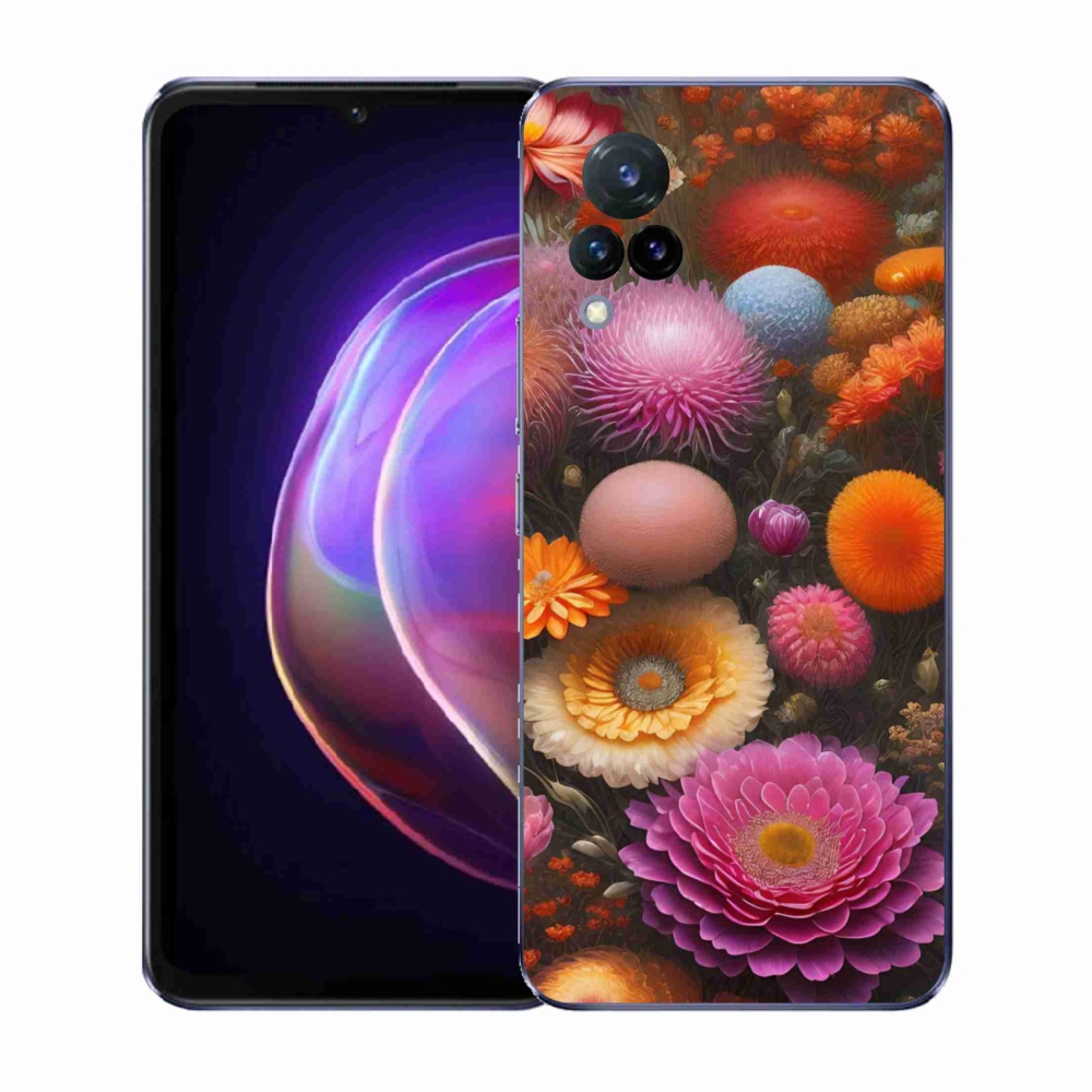 Gelový kryt mmCase na Vivo V21 4G/5G - květinová kompozice