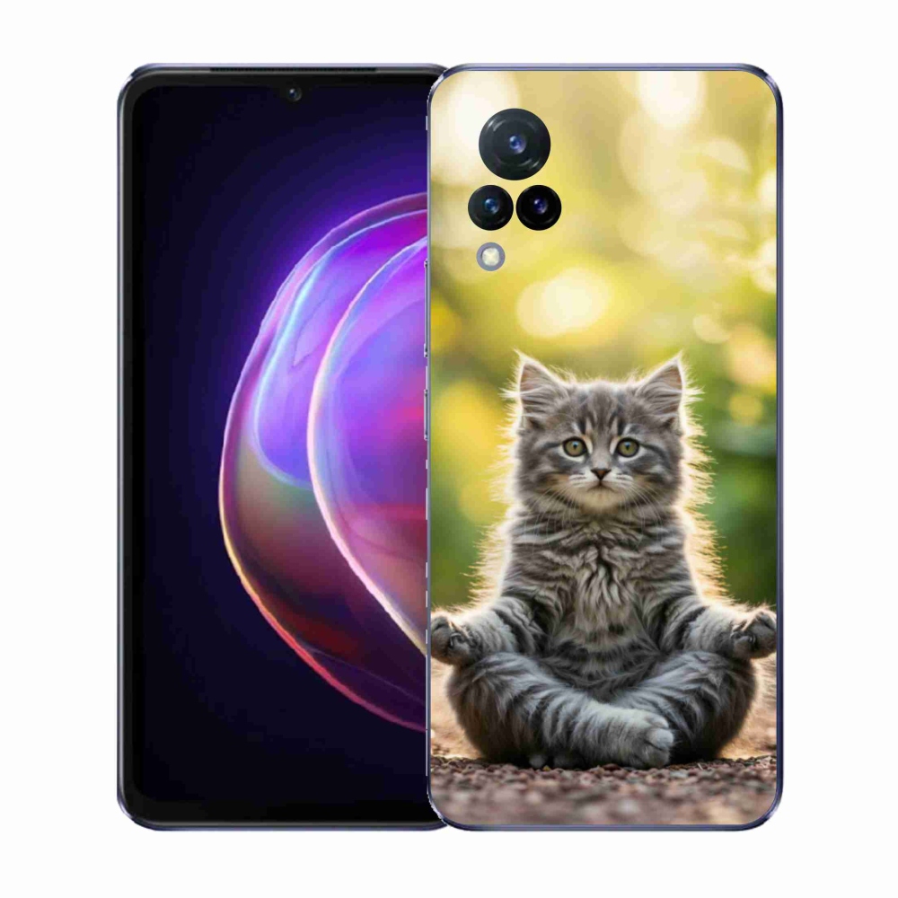 Gelový kryt mmCase na Vivo V21 4G/5G - meditující kotě