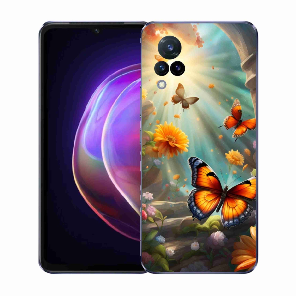 Gelový kryt mmCase na Vivo V21 4G/5G - motýlí zahrada 2