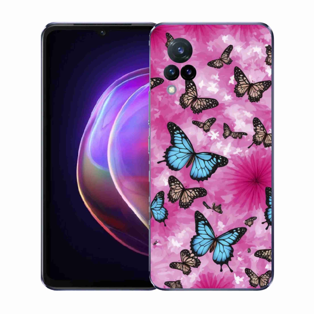 Gelový kryt mmCase na Vivo V21 4G/5G - motýlí zahrada