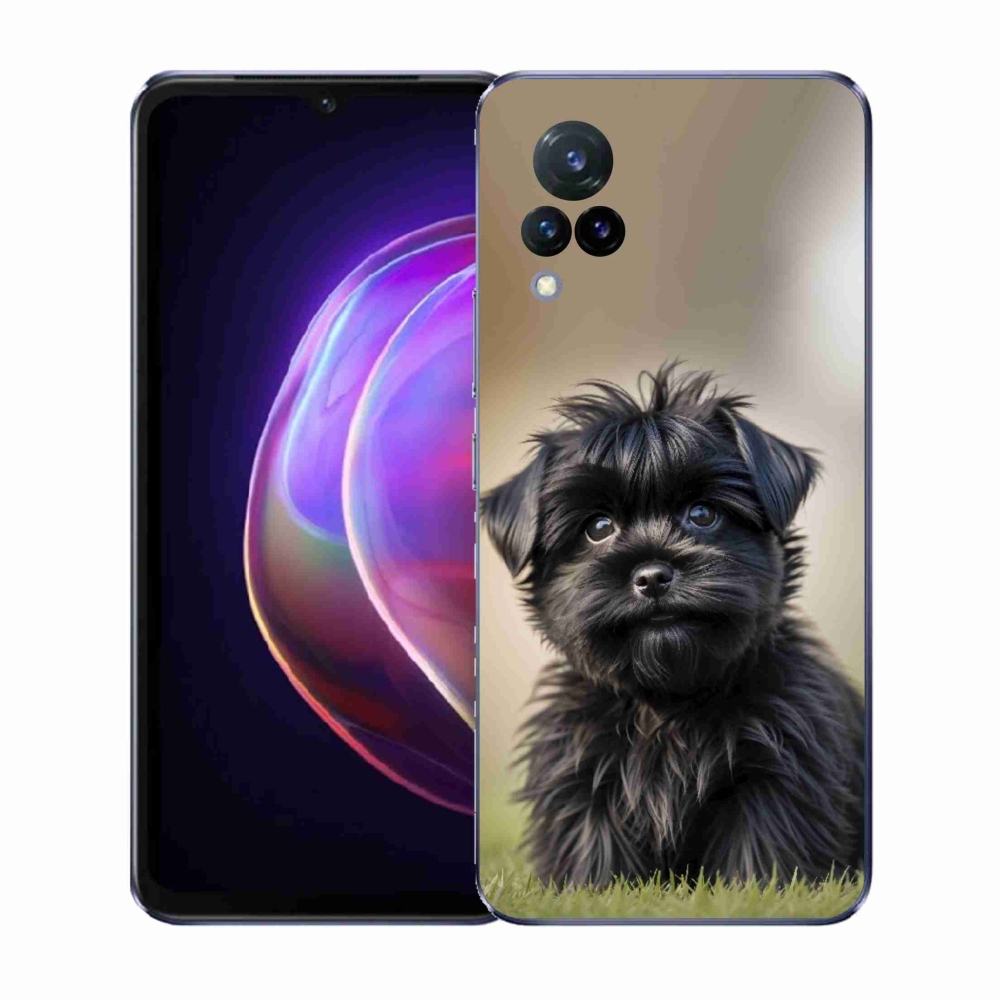 Gelový kryt mmCase na Vivo V21 4G/5G - roztomilý černý pejsek