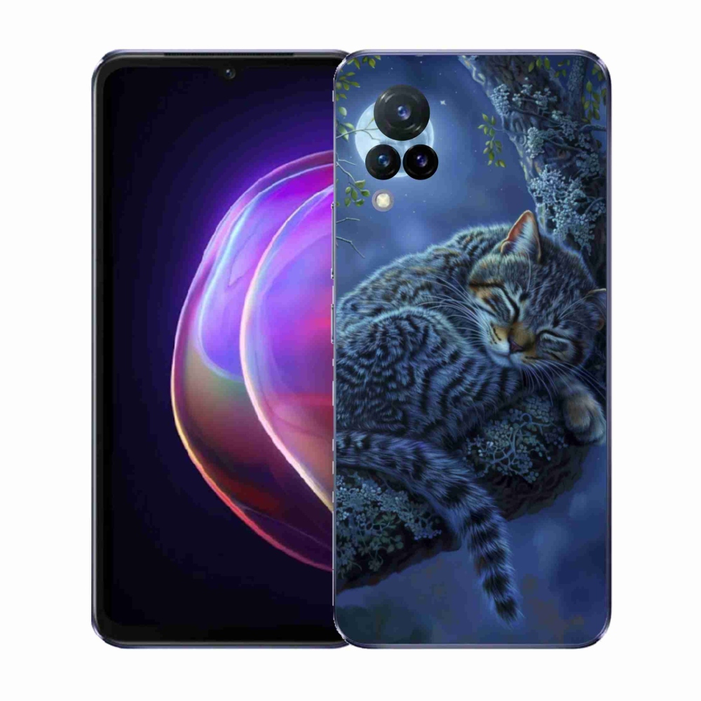 Gelový kryt mmCase na Vivo V21 4G/5G - spící kočka