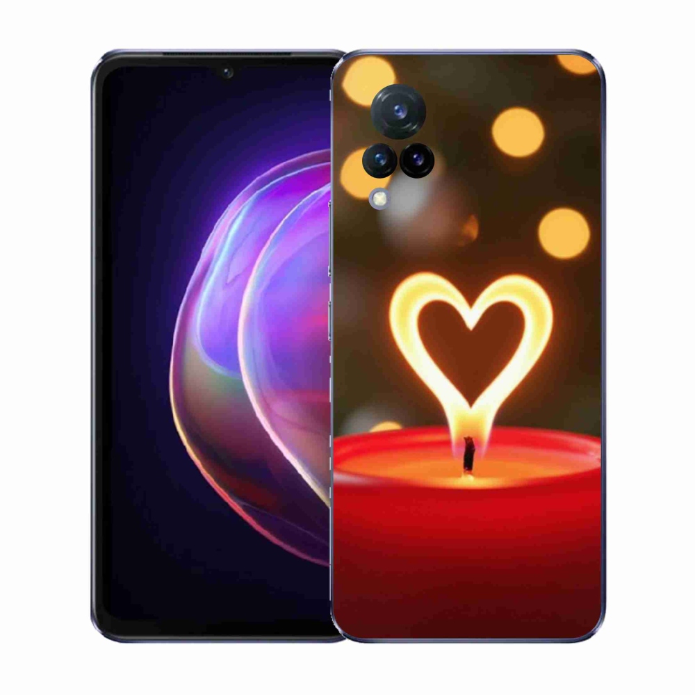 Gelový kryt mmCase na Vivo V21 4G/5G - srdce z plamene