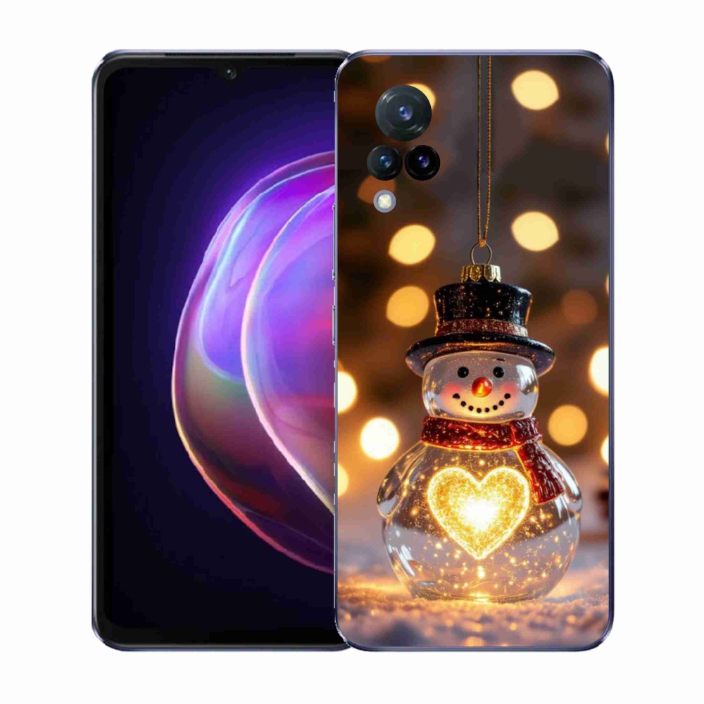 Gelový kryt mmCase na Vivo V21 4G/5G - svítící vánoční sněhulák