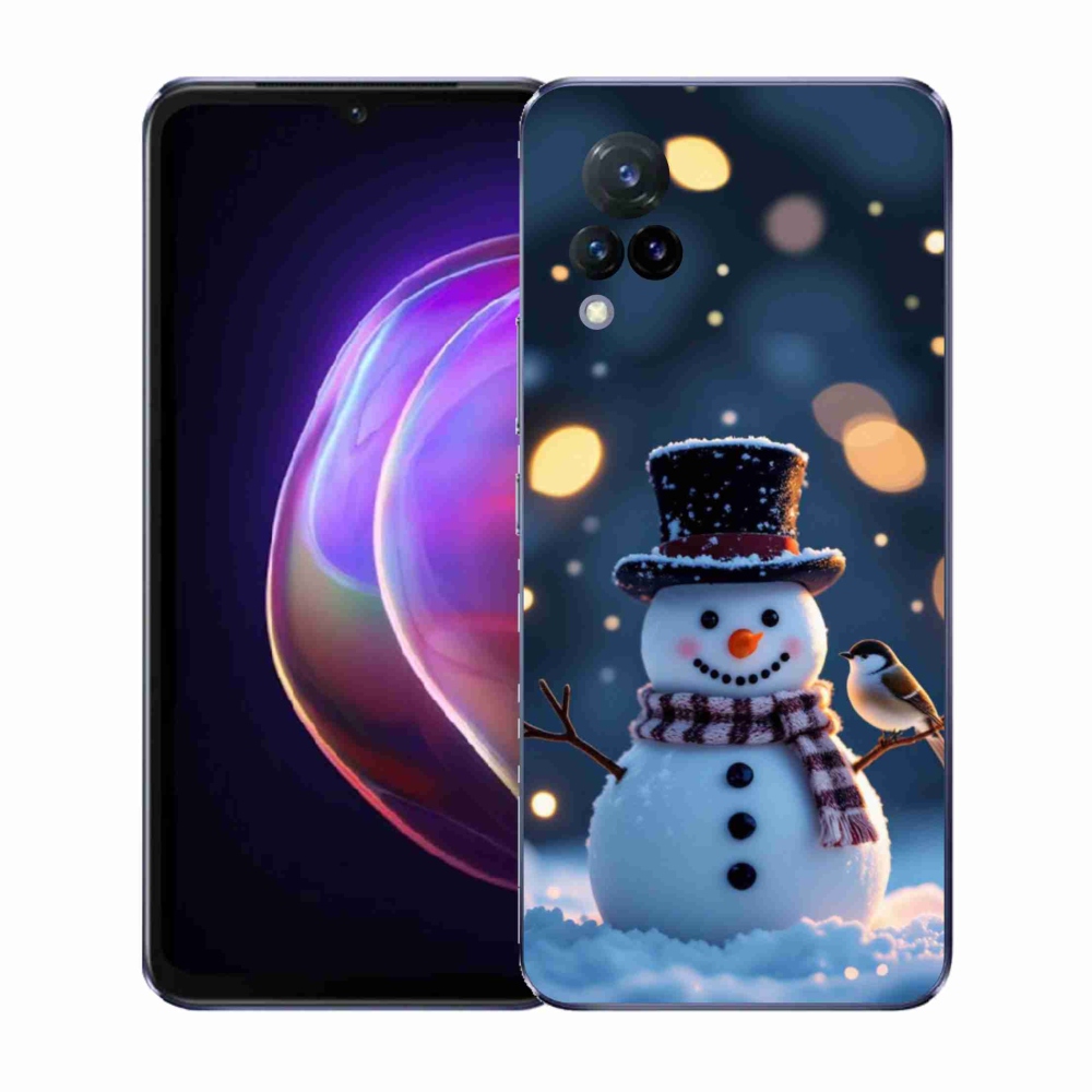 Gelový kryt mmCase na Vivo V21 4G/5G - vánoční sněhulák