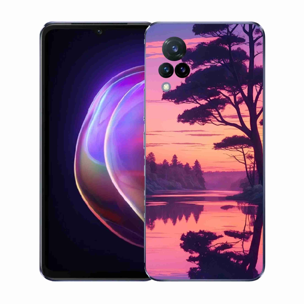 Gelový kryt mmCase na Vivo V21 4G/5G - západ slunce nad jezerem