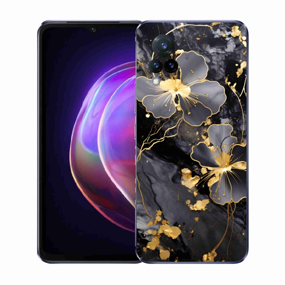 Gelový kryt mmCase na Vivo V21 4G/5G - zlaté květy