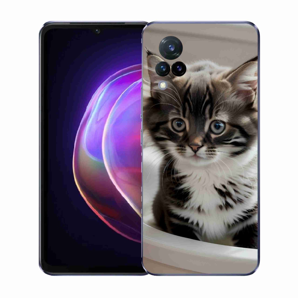 Gelový kryt mmCase na Vivo V21 4G/5G - zvědavé kotě