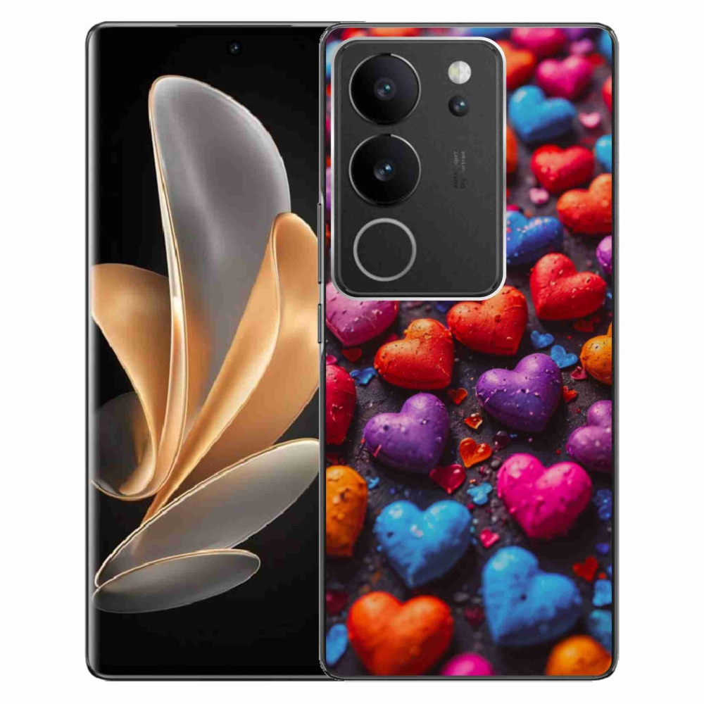 Gelový kryt mmCase na Vivo V29 5G - barevná srdce