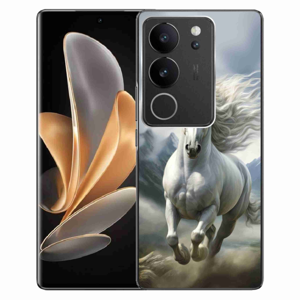 Gelový kryt mmCase na Vivo V29 5G - běžící bílý kůň 3