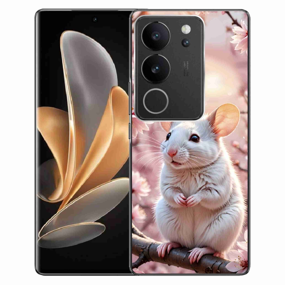 Gelový kryt mmCase na Vivo V29 5G - bílá myš na větvi