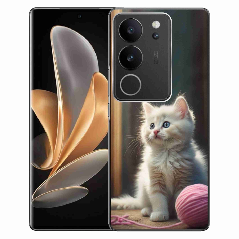 Gelový kryt mmCase na Vivo V29 5G - bílé kotě 2