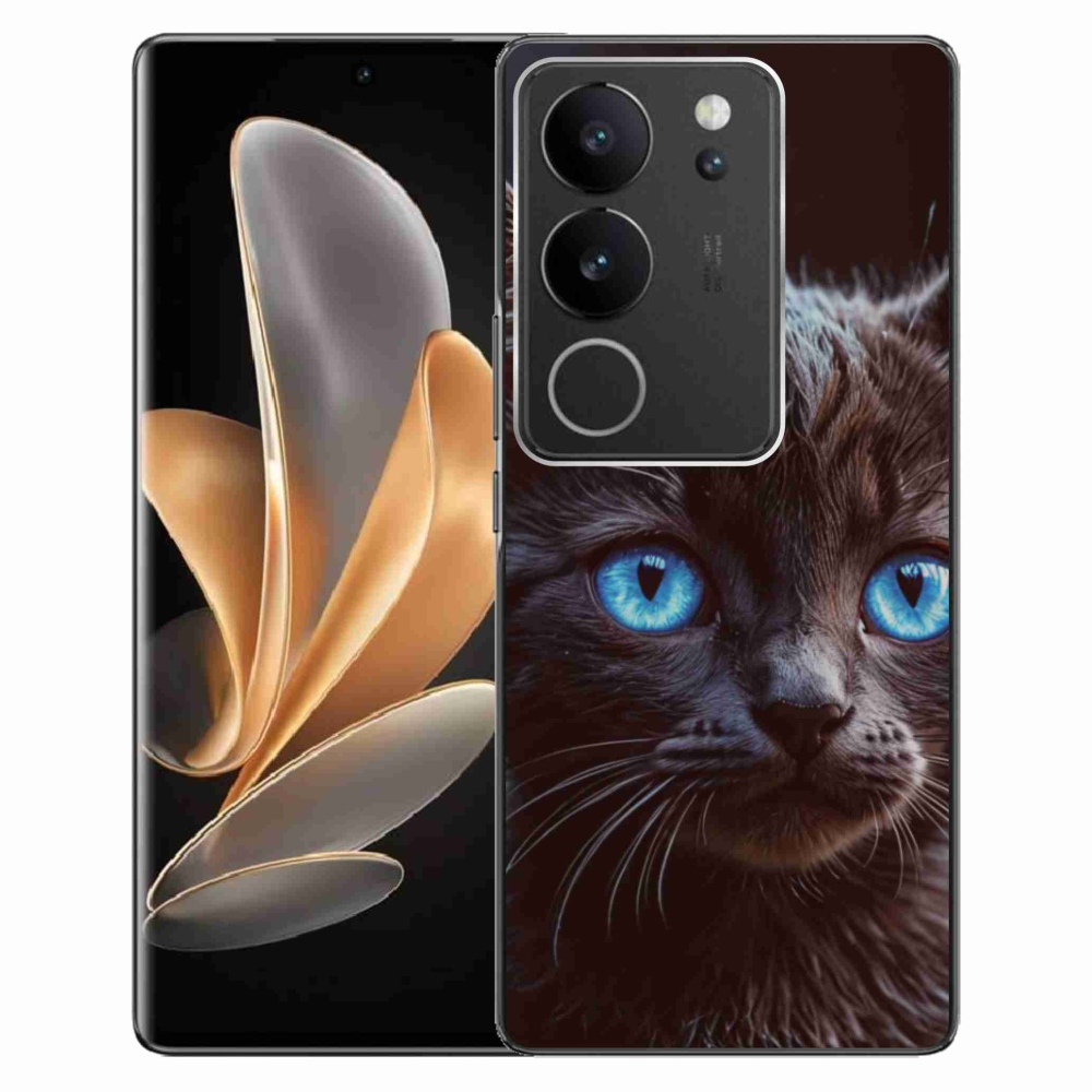 Gelový kryt mmCase na Vivo V29 5G - černé kotě 2