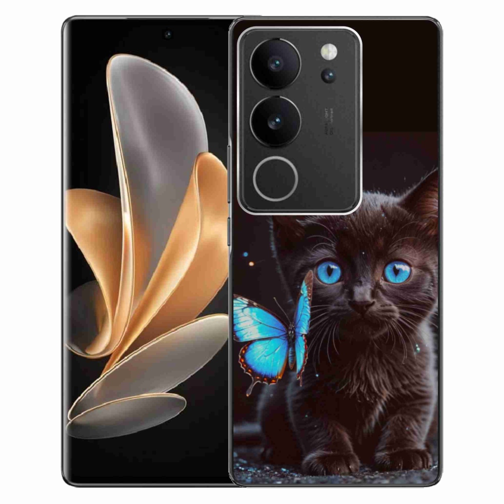 Gelový kryt mmCase na Vivo V29 5G - černé kotě 3